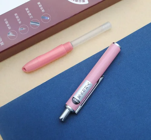 Vista 9 de OASO K016 - Juego de pluma estilográfica retráctil de 0.020 in con 4 cartuchos de tinta azul, escritura suave para estudiantes escolares (rosa coral)
