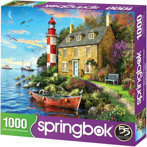 Vista 2 de Springbok 's Rompecabezas de 1000 piezas The Cottage Lighthouse - Hecho en Estados Unidos