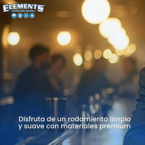Vista 9 de Elements 1.25 1 1/4 tamaño ultradelgado. Papel de liar de arroz con cierre magnético completo, caja de 25