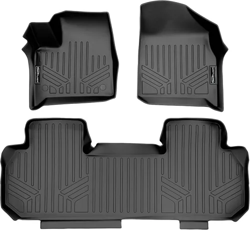 Vista 43 de SMARTLINER Juego de alfombrillas de piso de 2 filas compatibles con Chevrolet Traverse 2011-2017