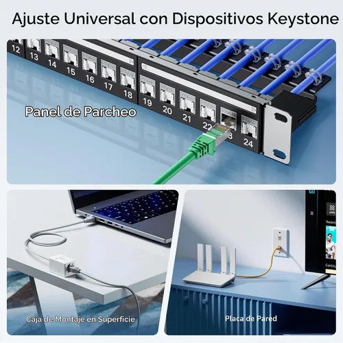 Vista 6 de Cable Matters [Listado UL] Paquete de 6 conectores Keystone Cat6A blindados de 10 Gbps