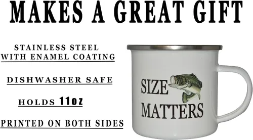 Vista 4 de Rogue River Tactical Taza divertida del campamento de la pesca del esmalte que acampa taza de café regalo tamaño importa pescador pescado