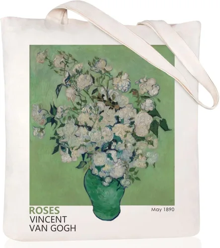 Vista 19 de Andeiltech Canvas Tote Bag Aesthetic Cute Vintage Tote Bags Book Shoulder bag Gifts Reusable Grocery Bags for Women