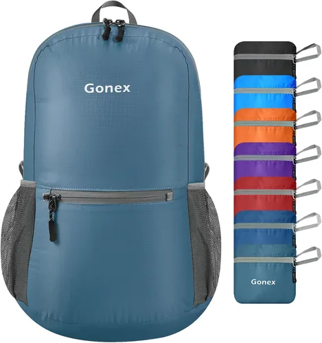 Vista 15 de Gonex Mochila Ultraligera Plegable de 20L, Práctica, Plegable para Camping, Viajes al Aire Libre, Ciclismo, Mochila Escolar
