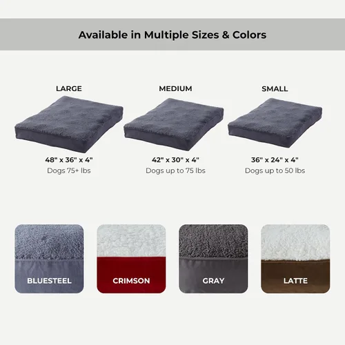 Vista 5 de Rectangular Sherpa Dog Bed with Removable Washable Cover, Supportive Tacked Cushion Insert, Durable Microfiber Sides, Recycled Polyfiber Fill
