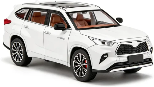 Vista 9 de BDTCTK 1/24 Highlander Modelo de Coche, Vehículo de Juguete de Aleación de Zinc con Sonido y Luz para Niños, Regalo para Niños y Niñas (Negro)