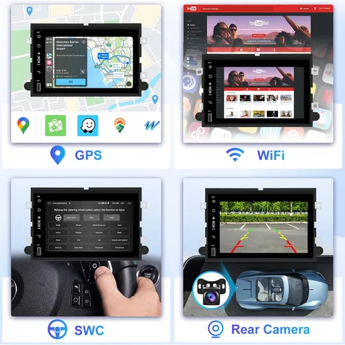 Vista 5 de 2+64G Android 13 Radio de Coche Estéreo para Ford F150/F250/F350 2004-2014, Radio de Coche Estéreo con Pantalla Táctil de 7 Pulgadas 1080P