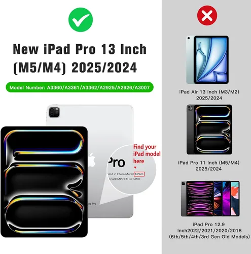 Vista 2 de MoKo Magnetic Paper Screen Protector for NEW iPad Pro 13 Inch (M5/M4, 2025/2024), Detachable & Reusable iPad Pro 13 M5/M4 Screen Protector, Matte