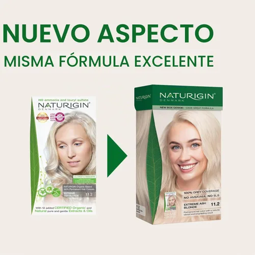 Vista 2 de Naturigin coloración permanente para cabello Rubio ceniza extremo 11.2