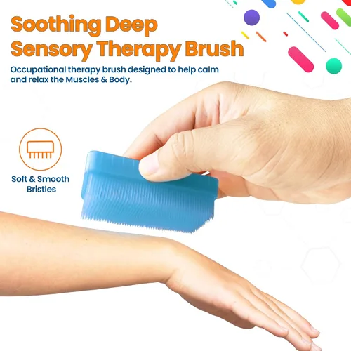 Vista 3 de Wilbarger Method Therapy - Cepillo sensorial de terapia ocupacional y terapresión para calmar, estimular y cepillado sensorial - Usar como parte