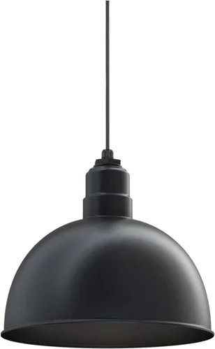 Vista 45 de Steel Lighting Co. Colgante de cuenco rosa Lámpara montada en el techo Cúpula de 15 pulgadas vástago de 12 pulgadas Estilo granero de acero