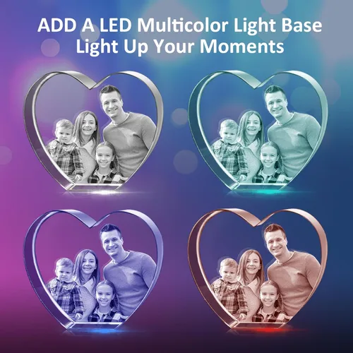 Vista 5 de HAN'S LASER Foto de cristal 3D, regalos personalizados con tu propia foto para el día de la madre, aniversario, boda, cumpleaños, Navidad, imagen 3D