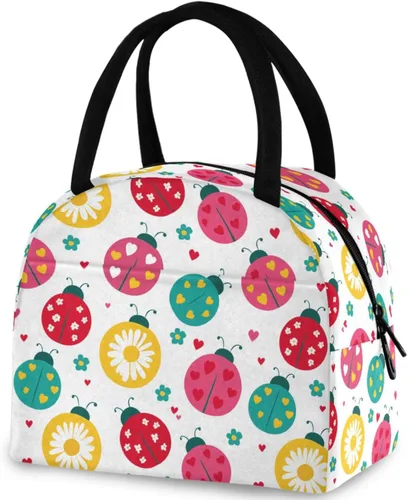 Vista 18 de Bolsa de almuerzo reutilizable para mujer africana con bolsillo frontal con cierre de cremallera aislada, bolsa térmica para el trabajo, picnic
