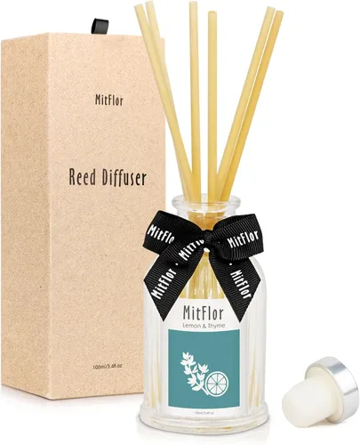 Vista 8 de MitFlor - Difusor de habitación, juego de difusor de varillas de ciprés de cedro con varillas de ratán natural, aromas refrescantes y limpios