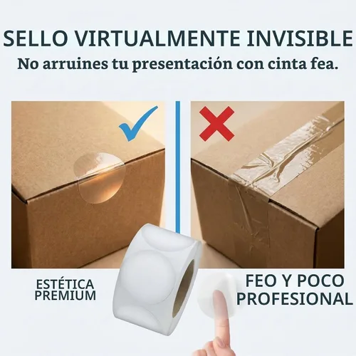 Vista 3 de Performore Paquete de 1000 calcomanías circulares transparentes de 1.5