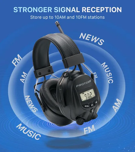 Vista 5 de Digital AM FM Radio Headphones, Hearing Protection Earmuff for Adult, 30dB SNR for Mowing, Construction, Chainsaw
