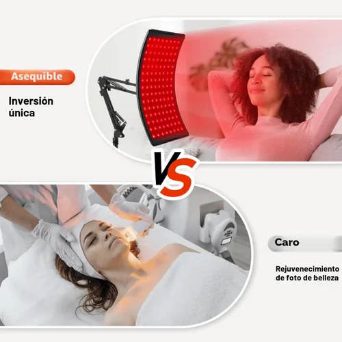 Vista 6 de Terapia de luz roja para cara y cuerpo, lámpara de terapia de luz roja infrarroja con soporte LED de 660 nm de luz roja terapéutica y dispositivo