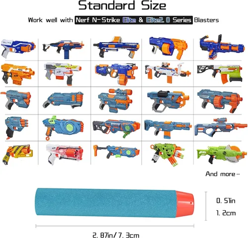 Vista 5 de Paquete de recambio de 500 dardos de espuma compatibles con Nerf N-Strike Elite y Elite 2.0 para todos los lanzadores que utilizan dardos Elite