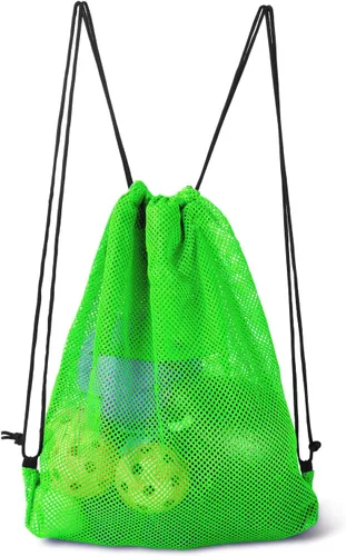 Vista 98 de GSE Games & Sports Expert Bolsa de malla con cordón para béisbol, pelotas de pickleball, pelotas de golf, gimnasio, equipo de natación, lavandería