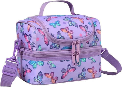 Vista 12 de Chase Chic Bolsa de almuerzo para niños, astronauta negro, poliéster, ligera, bien organizada, a prueba de fugas, 9.4x6.3x6.7 in