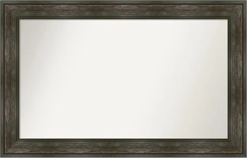 Vista 71 de Amanti Art Espejo de baño marrón para sobre fregadero, 26 x 26 pulgadas, espejo de tocador cuadrado marrón rústico Alexandria, marco de madera