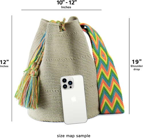 Vista 5 de Wayuu Boho Chic Collection Designer Hand Woven Crocheted Tote Bag