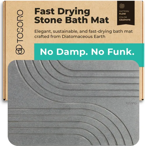 Vista 8 de TOSORO - Tapete de baño de piedra de tierra de diatomeas, antideslizante, súper absorbente, tapete de baño de piedra de diatomita para el suelo