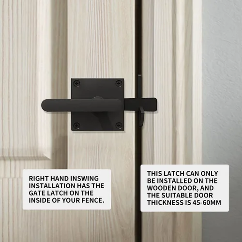 Vista 7 de Sdstone Cerradura de puerta de doble lado, hardware de puerta de gran resistencia para valla de madera, hardware de puerta para puertas exteriores