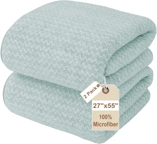 Vista 15 de JML - Toallas de baño de microfibra de gran tamaño (30 x 60 pulgadas), suaves, súper absorbentes y de secado rápido, multiusos para deportes
