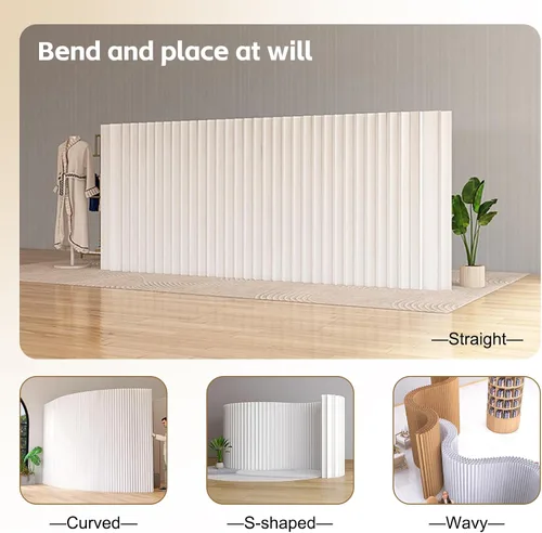 Vista 3 de Divisor de habitación de papel,Pantallas de privacidad plegables,Papel divisor de habitación de oficina empresarial,Pantalla de división portátil