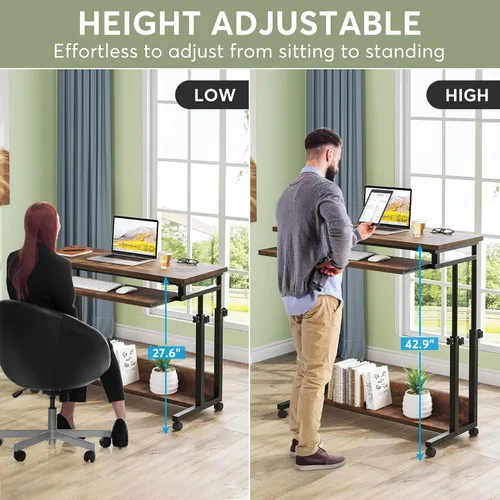 Vista 10 de [Usado] Tribesigns Escritorio portátil para sofá y cama, mesa de computadora portátil de altura ajustable, escritorio pequeño de pie, carrito