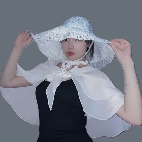 Vista 7 de Sombrero de sol Mob Cap Victorian Pioneer Prairie Bonnet Colonial Headwear Chal Wrap Traje de estola (tipo 1-blanco)