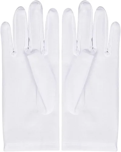 Vista 5 de Guantes de ópera cortos de satén para mujer, guantes formales de baile para boda, banquetes de novia, fiesta, guantes de los años 20, accesorios