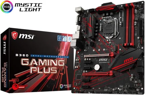 Vista 5 de [Renovado] MSI Performance Gaming Intel Coffee Lake B360 LGA 1151 DDR4 Gráficos integrados CFX ATX placa base (B360 Gaming Plus)