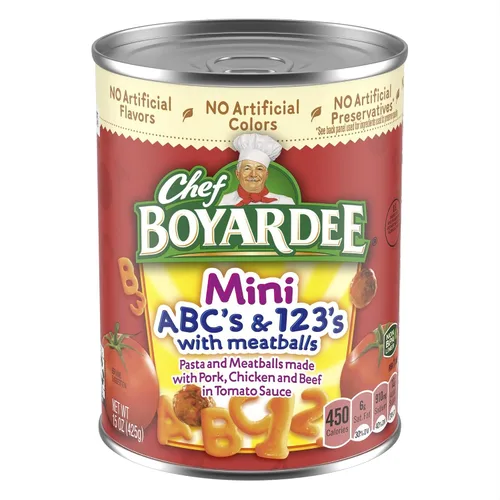 Vista 9 de Chef Boyardee Mini ABC y 123 con albóndigas, 15 onzas, paquete de 4