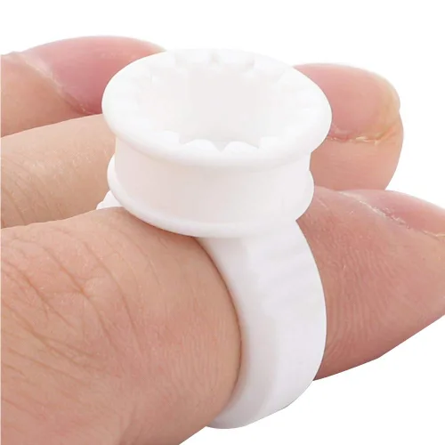 Vista 6 de Anillo de pegamento para extensiones de pestañas con soporte de pestañas en forma de U, taza de pegamento desechable para extensiones, paleta