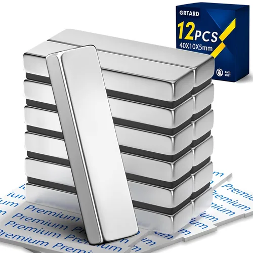 Vista 10 de Grtard - 50 imanes de neodimio fuertes, barras magnéticas de tierras raras de 0.787 x 0.197 x 0.079 in Heavy Duty Rectangular Magnetic Bars, Super