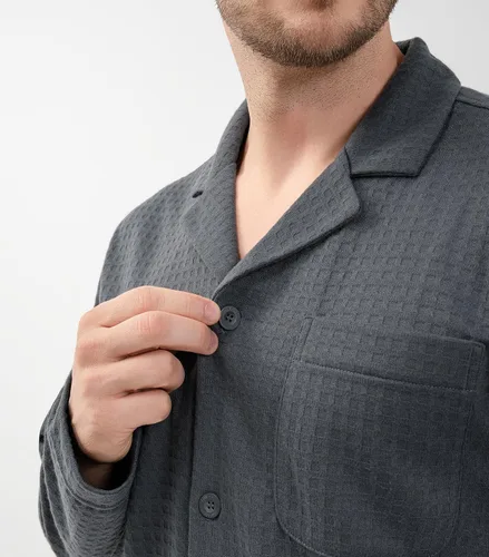 Vista 17 de DAVID ARCHY - Pijama de algodón con botones para hombre