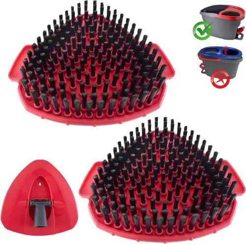 Vista 8 de Paquete de 2 cabezales de repuesto de cepillo de fregado compatibles con el sistema O Cedar Easywring de 1 tanque, 2 piezas de trapeador giratorio
