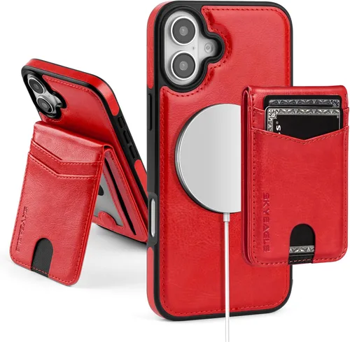 Vista 56 de SkyEagle - Funda tipo cartera compatible con MagSafe para iPhone 11, color negro Detachable Magnetic Credit Card Holder,RFID Blocking,PU