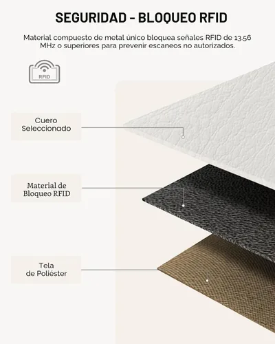 Vista 5 de BOSTANTEN - Cartera pequeña para mujer de cuero con bloqueo RFID, tarjetero plegable compacto con cremallera y bolsillo para monedas, Pequeña Beige