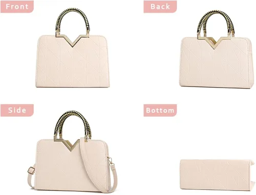 Vista 4 de JHVYF Monederos para mujer bolso de moda para mujer bolso de mano de piel sintética con asa superior