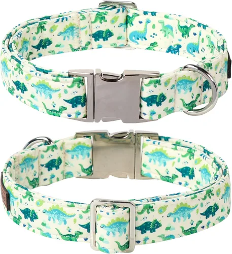 Vista 174 de Lionet Paws Collar de perro de Halloween con corbatín, bonito collar de algodón ajustable con hebilla de metal para perros pequeños, medianos y A