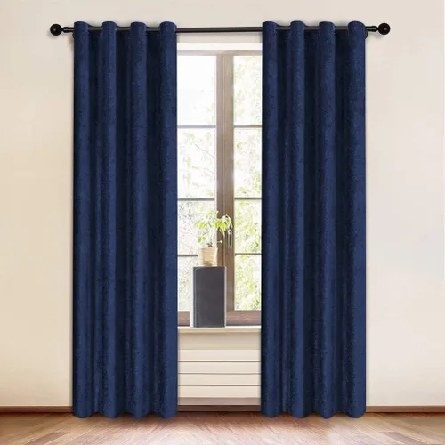 Vista 23 de KEMCO Panel de cortina opaca de felpilla de doble cara para sala de estar, dormitorio, dormitorio, sala de estar, oficina, con aislamiento térmico