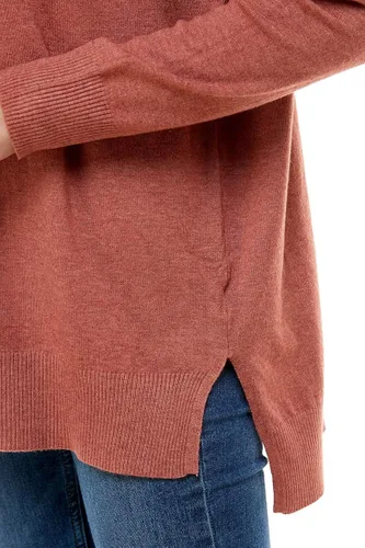Vista 4 de Alexander + David Suéter casual de gran tamaño con cuello redondo para mujer, ligero con cuello alto