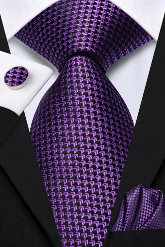 Vista 254 de Dubulle Corbata tejida de cachemira para hombre y gemelos de pañuelo para hombre, conjunto de gemelos para boda formal y negocios