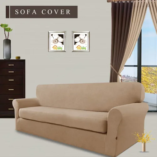 Vista 2 de Easy-Going Funda Elástica de Microfibra para Sofá de 2 Piezas – Cubierta de Sofá Ajustada Suave de Spandex, Protector de Muebles Lavable con Parte