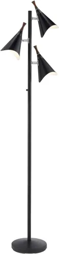 Vista 8 de Adesso 3235-01 Draper Lámpara de escritorio, 22 in., 2 x 60W incandescente/2 x 13W CFL, acero cepillado/pintado negro con acento de madera, 1