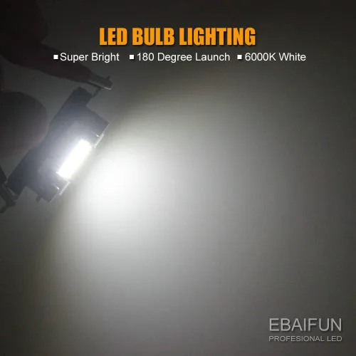 Vista 6 de EBAIFUN Bombilla LED DE3175 de 31mm Blanca 6000K 12V Luz de Festón Súper Brillante 3175 DE3021 DE3022 Aplicación para Luces Interiores del Automóvil
