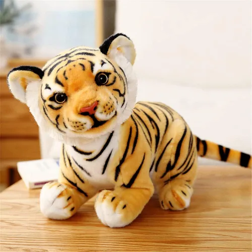 Vista 4 de Berry President Juguetes de peluche, juguetes de peluche, juguetes de peluche de tigre sentado, muñecas de animales realistas y encantadoras